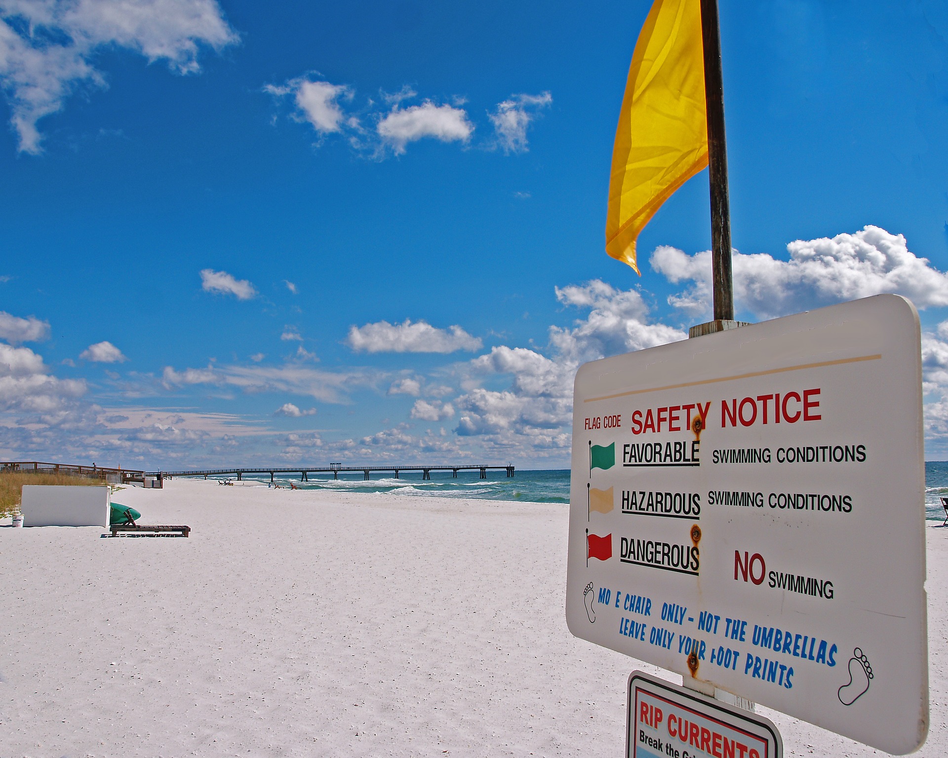 Yellow Flag on the Beach