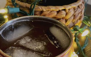 Holiday cocktail mule recipe for celebrating holidays at the beach