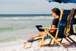 Gulf Shores Vacation Rental Working Remotely on the Beach