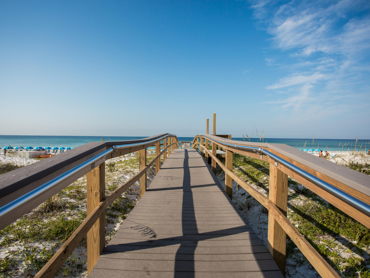 boardwalk to the beach at Azure